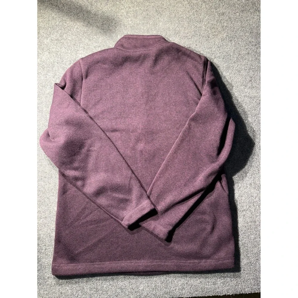 Eddie Bauer Mens Large Purple Quarter Zip Fleece Pullover Sweater EM31LK112P